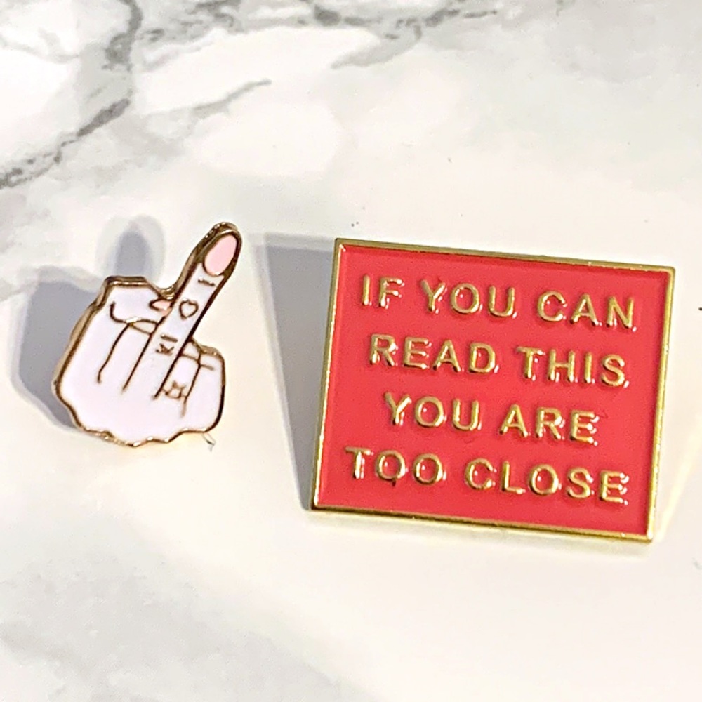 2/$15 ⭐️ Enamel Pin Set - Introvert Middle Finger
